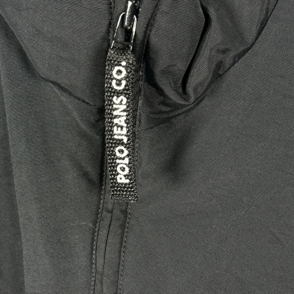 Polo Jeans Mens Coat Jacket Parka Nylon Fleece Lined Black M Stand Up Collar - Picture 12 of 16